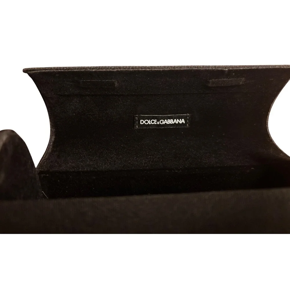 Dolce Gabbana Black Ribbed Hard Shell‎ Sunglass Case Eyewear Holder Storage